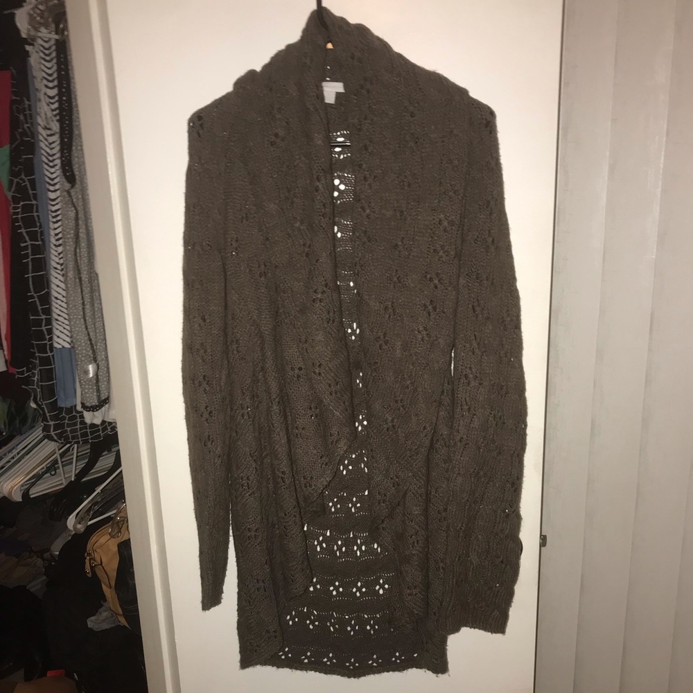 New York & Co Brown Shawl Neck Sweater Size XL